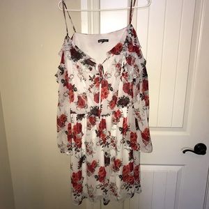 Plus size cold shoulder long sleeve dress